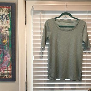 J. Jill Scoop Neck Elbow Sleeve Pima Cotton Tee Size S